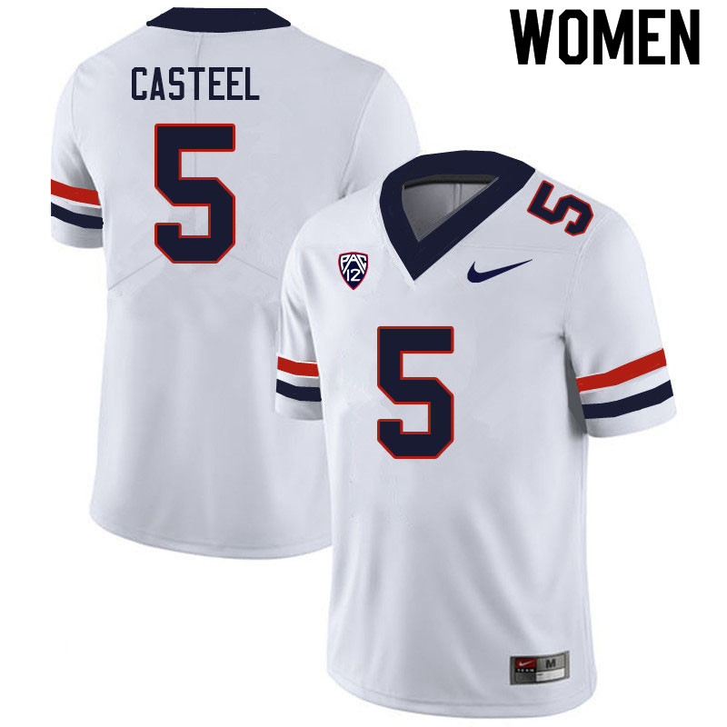 Women #5 BJ Casteel Arizona Wildcats College Football Jerseys Sale-White